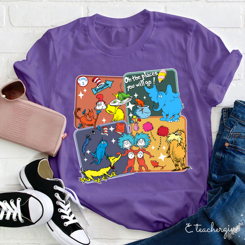 Dr. Seuss Cubes Teacher T-Shirt