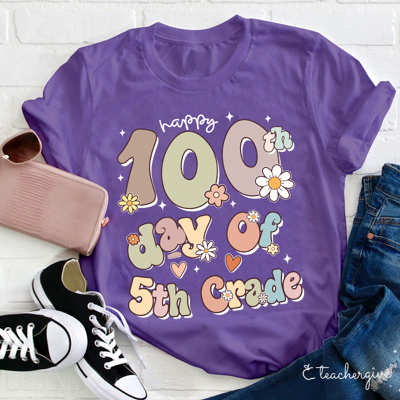 Personalized Happy 100 Days Teacher T-Shirt