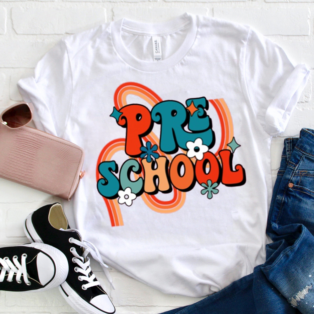 Personalized Preschool Colorful Stripes T-Shirt