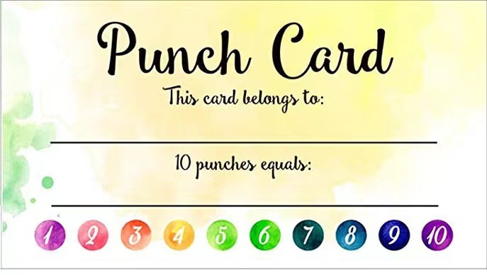 Student Punch Cards for Classroom rewards