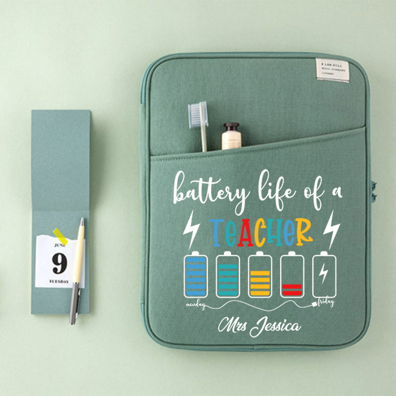 Personalized Battery Life Of A Teacher 13" MacBook Case