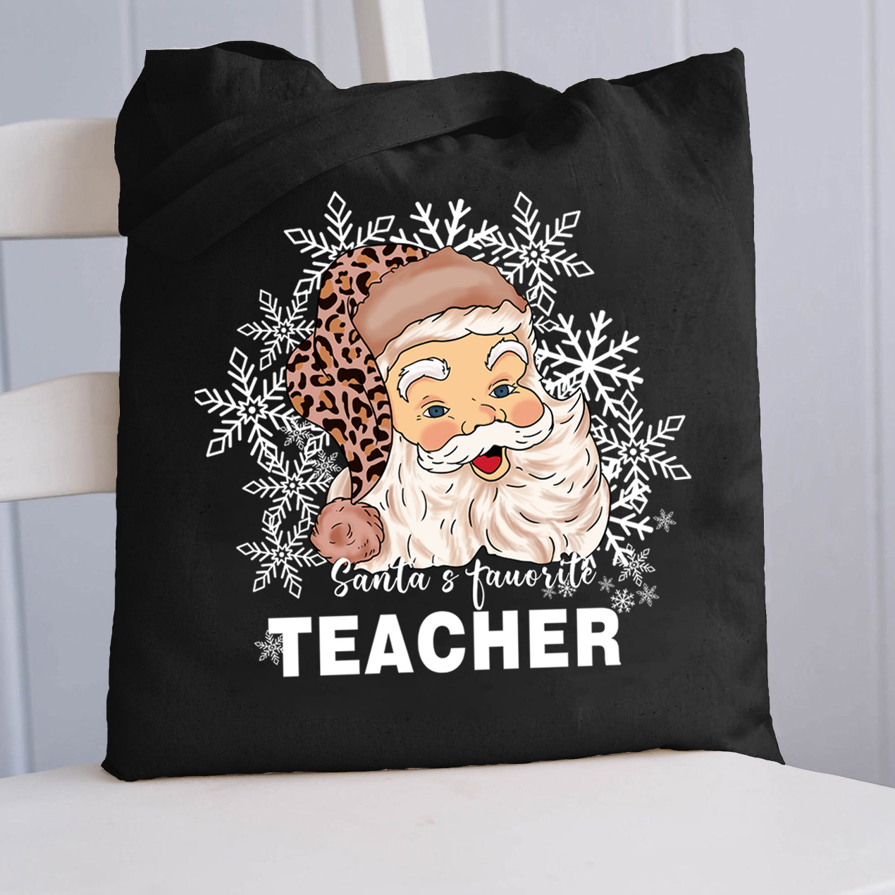 LatestChristmas Santa's Favorite Teacher Tote Bag for Sale-Teachersgram