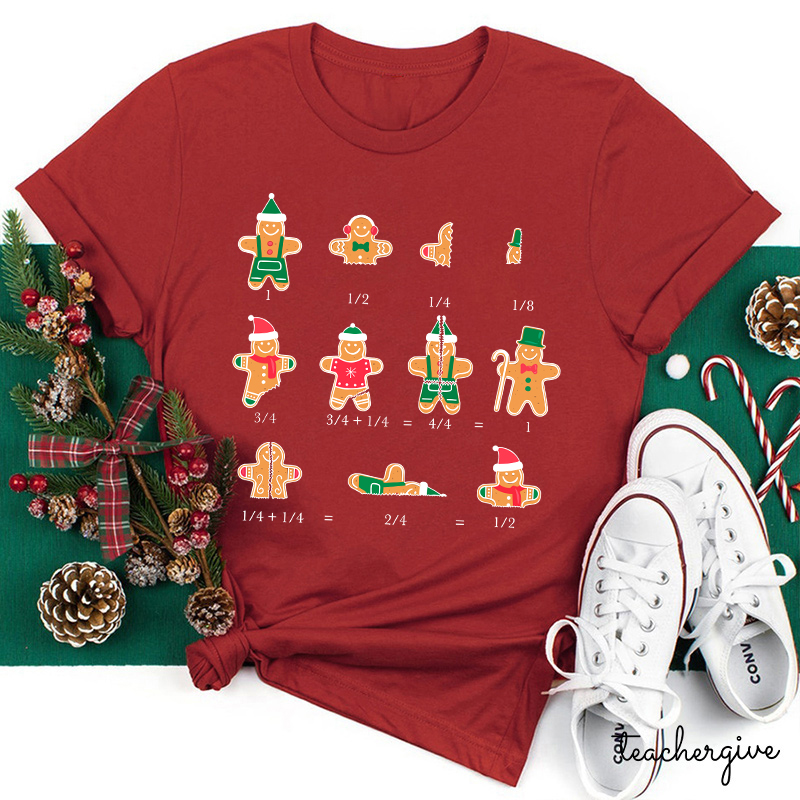 Learn Math With The Gingerbread Man Teacher T-Shirt