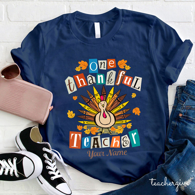 Personalized One Thankful Teacher Teacher T-Shirt