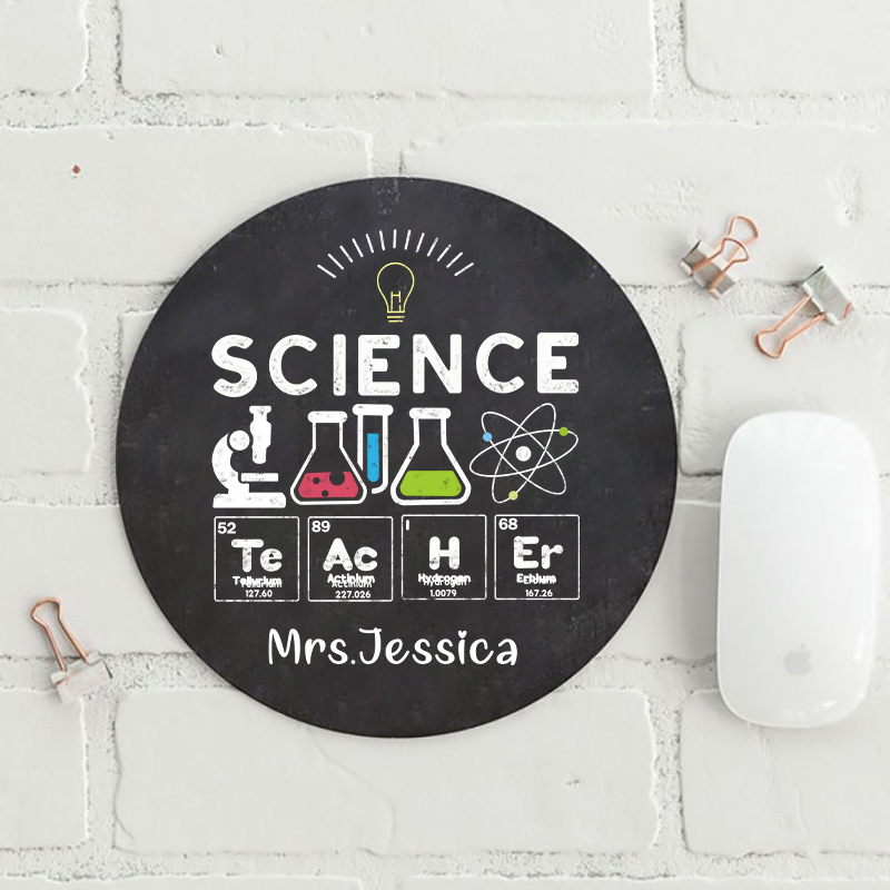 Personalized Science Lab Teacher Round Mouse Pad