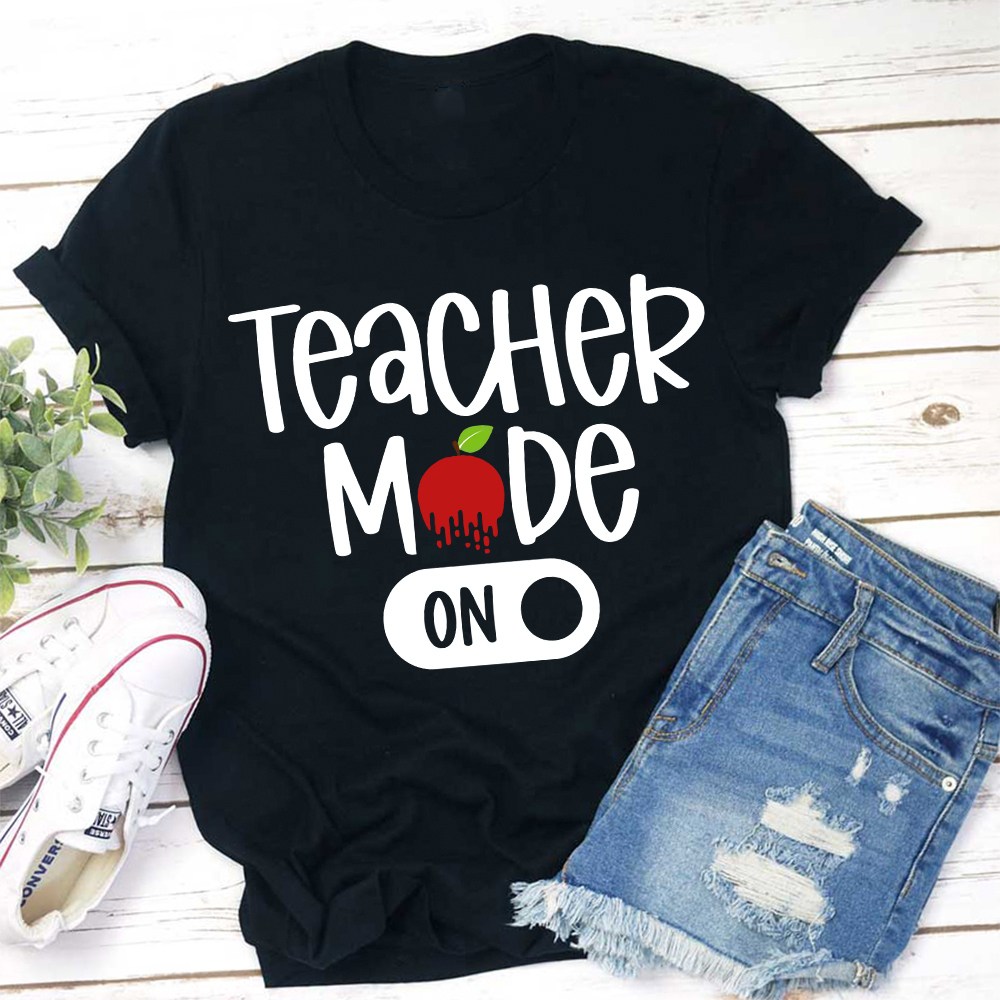 LatestTeacher Mode On Apple T-Shirt for Sale-Teachersgram