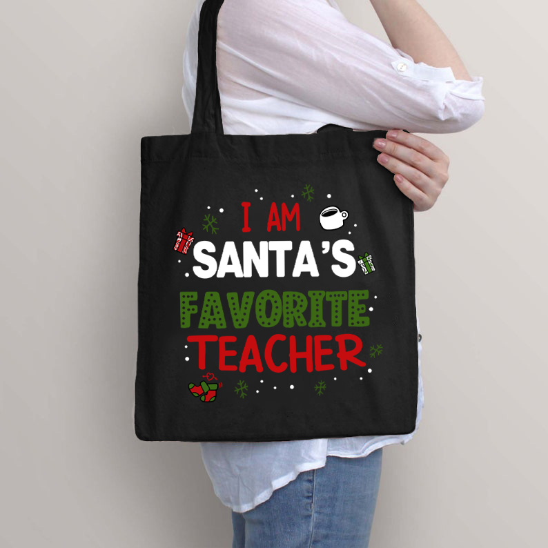 I Am Santa's Favorite Teacher Tote Bag
