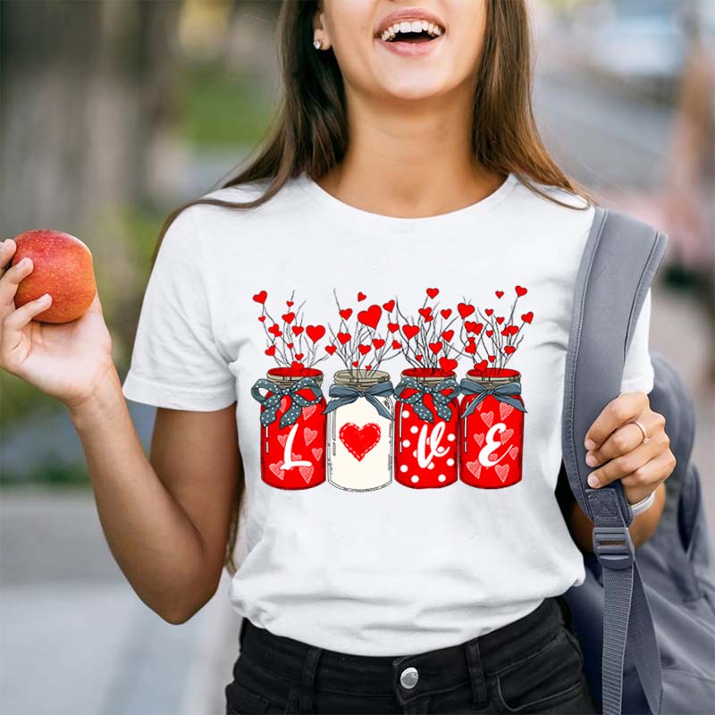 Heart Plants Love Teacher T-Shirt