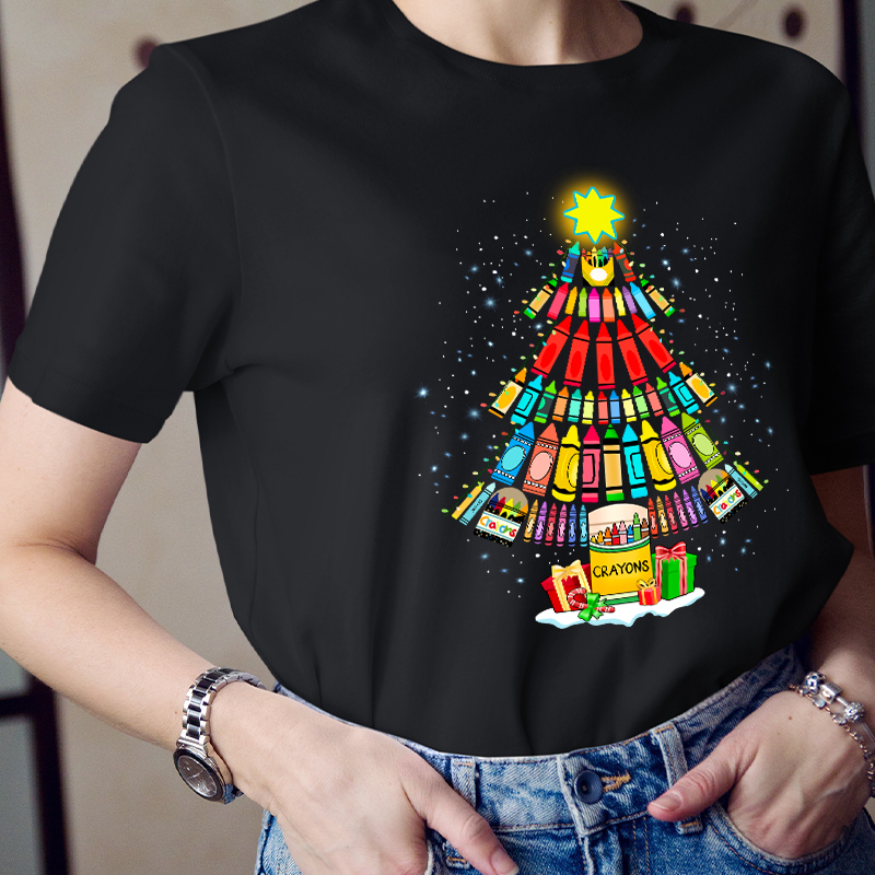 Come And Paint A Christmas Tree With Me Teacher T-Shirt