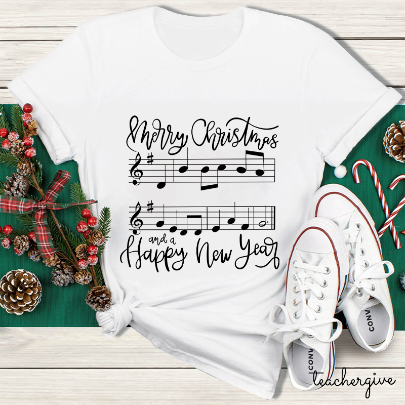 Merry Christmas And A Happy New Year Teacher T-Shirt