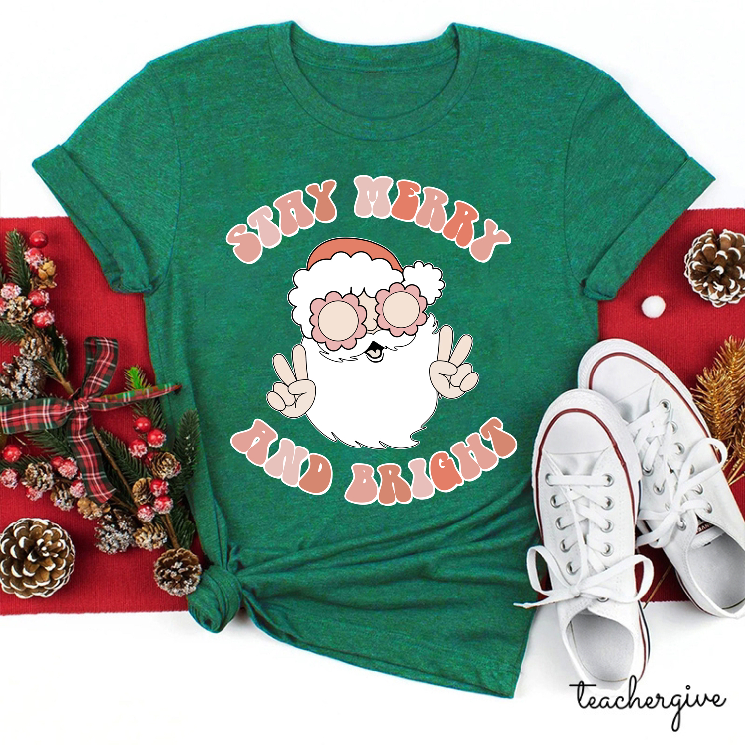 Stay Merry And Bright Teacher T-Shirt