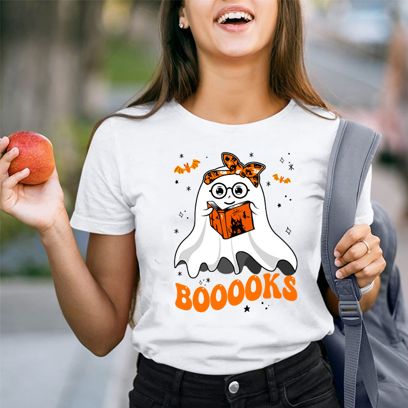 Halloween Ghost Loves BOOOOKS T-Shirt