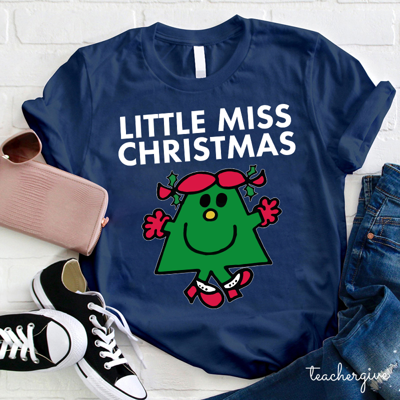 Little Miss Christmas Teacher T-Shirt