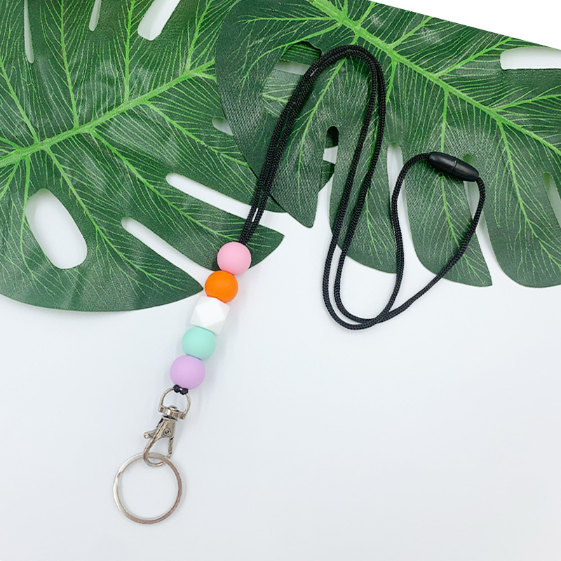 Colorful Rainbow Silica Gel Lanyard