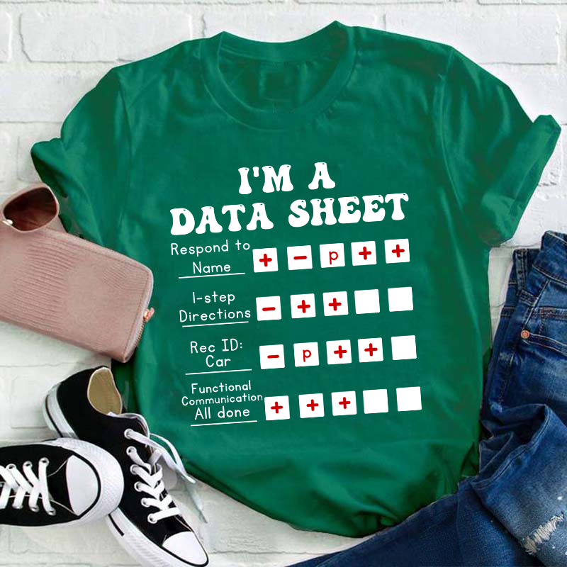 I Am A Data Sheet Teacher T-Shirt