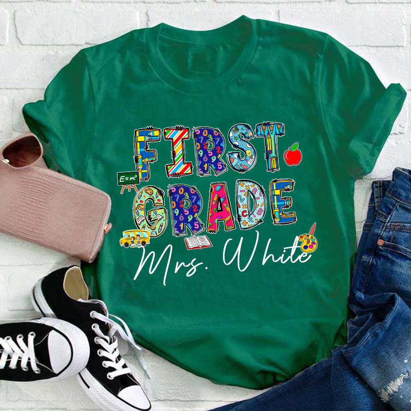 Personalized Grade And Name Back To School Teacher T-Shirt