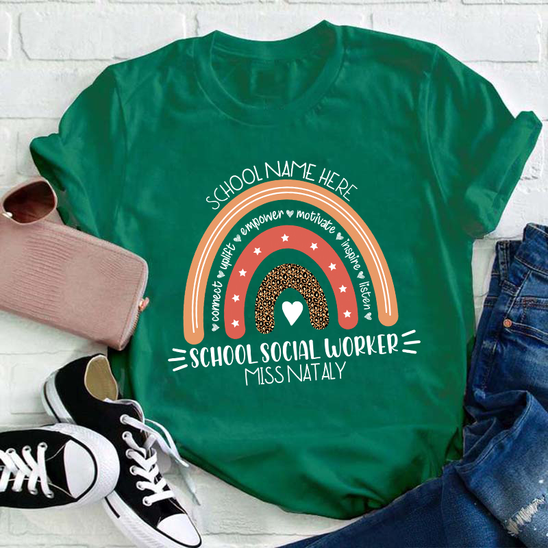 Personalized Connect Empower Motivate Teacher T-Shirt