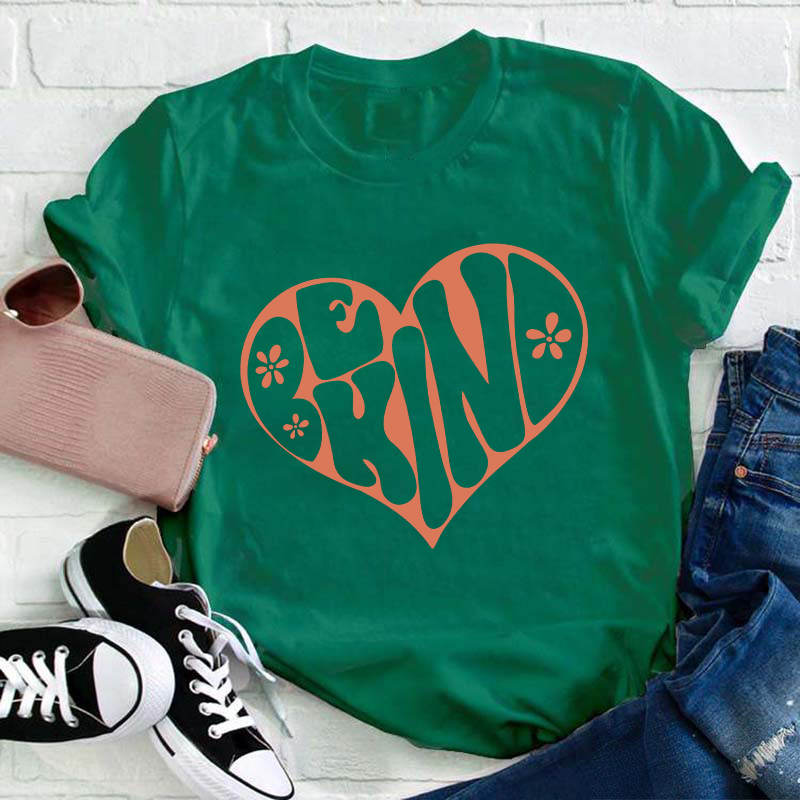 Be Kind Heart Teacher T-Shirt