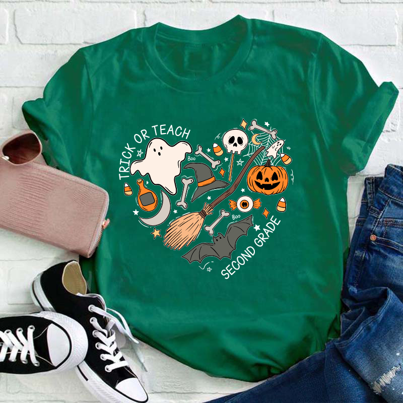 Personalized Grade Treat Or Teach Teacher T-Shirt
