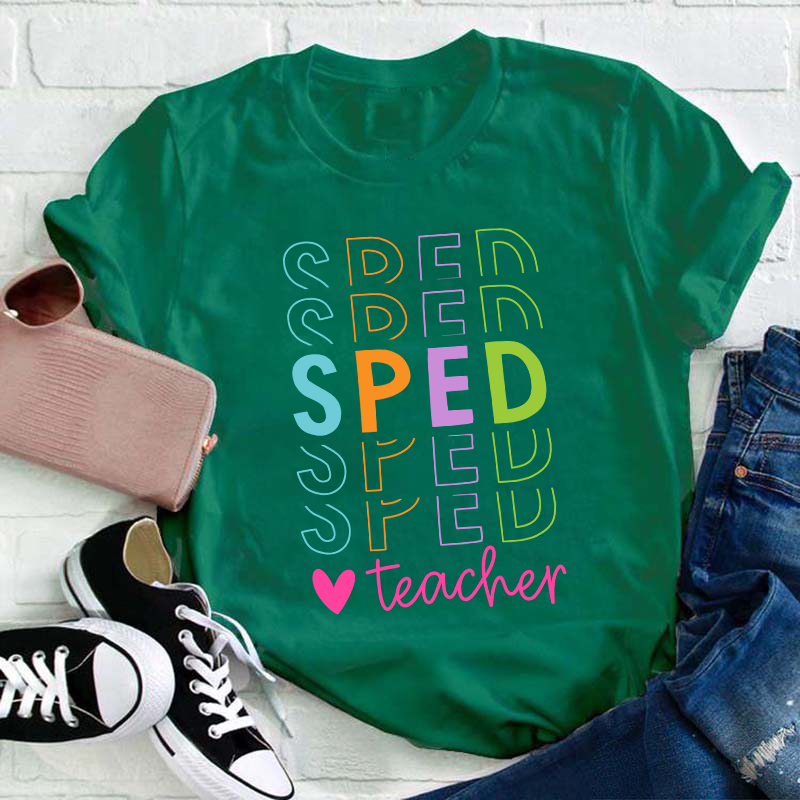 Personalized Colorful Teacher T-Shirt
