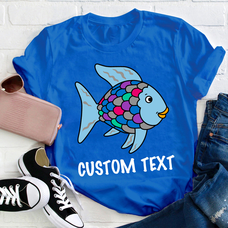 Personalized Rainbow Fish Teacher T-Shirt