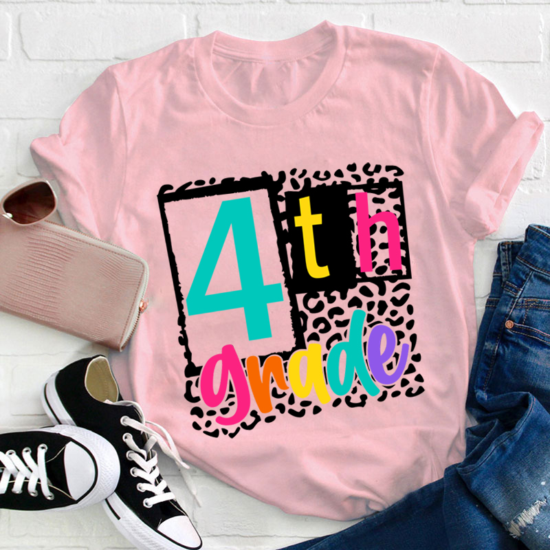 Personalized Black Panther Print Color Letters Teacher T-Shirt