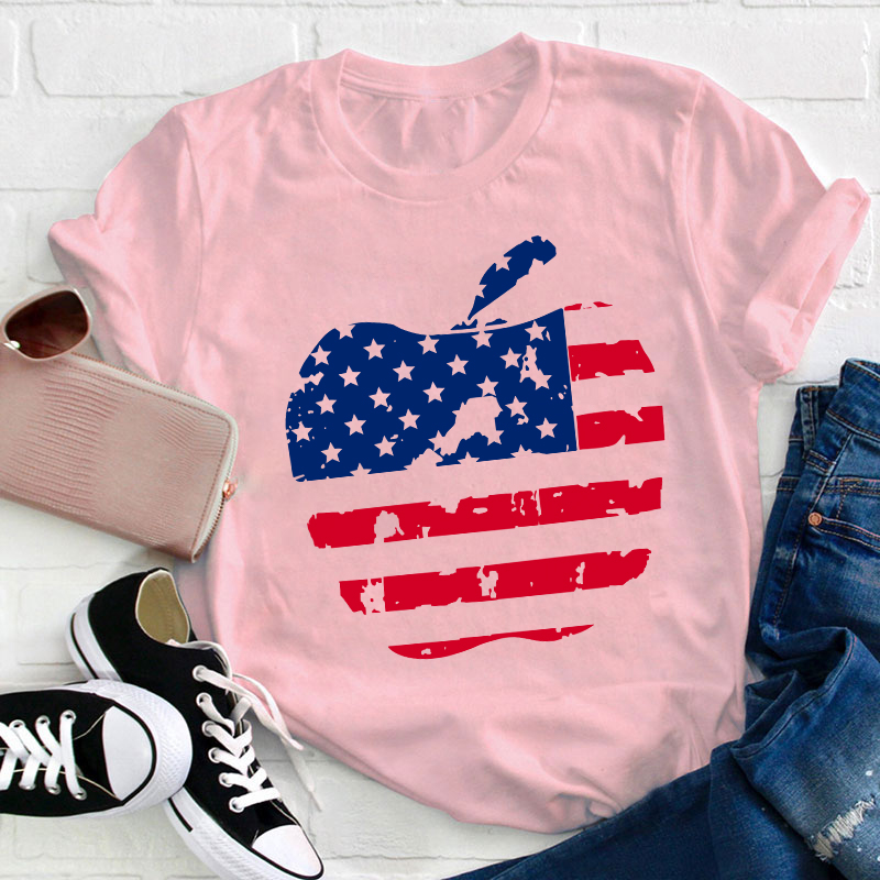 Flag Apple Teacher T-Shirt
