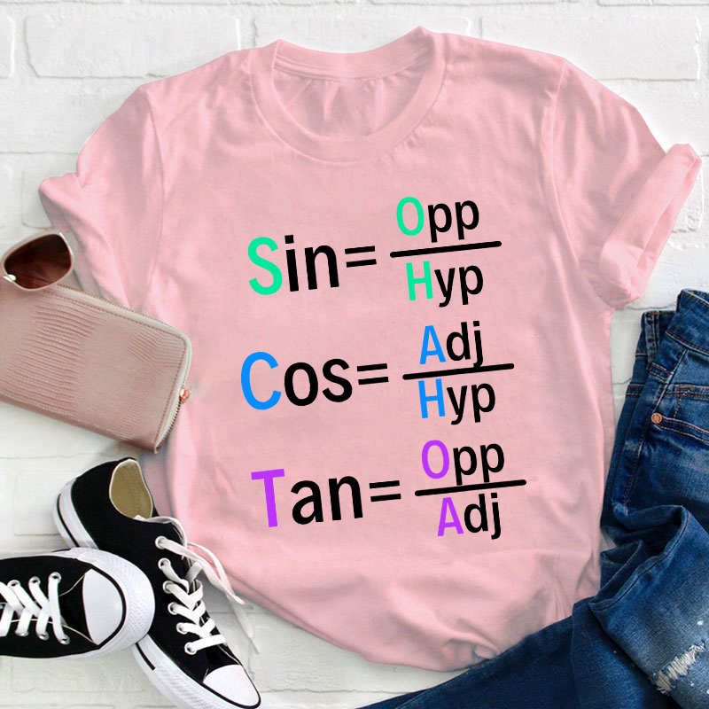 Mathematical Geometry Formula Sin Cos Tan Teacher T-Shirt