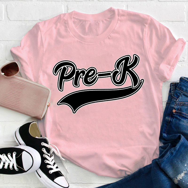 Personalized Black And White Simple Lines Teacher T-Shirt