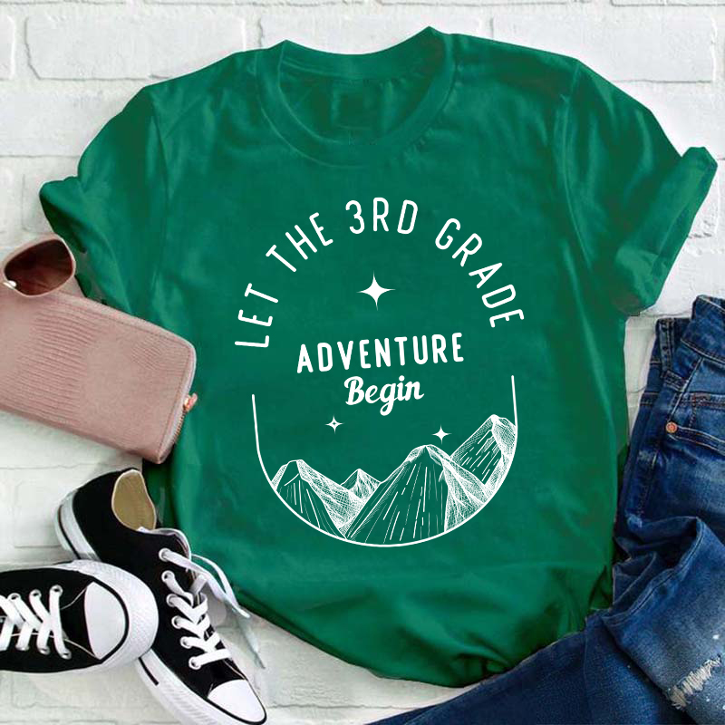 Personalized Grade Let The Adventure Begin Teacher T-Shirt