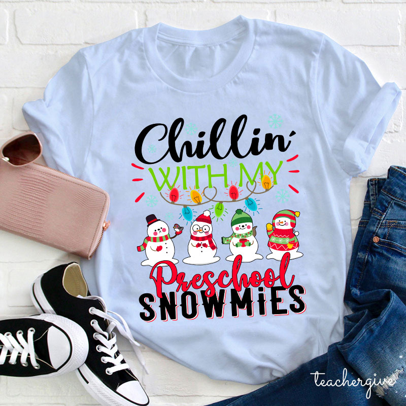 Personalized Chillin With My Snowmies Teacher T-Shirt