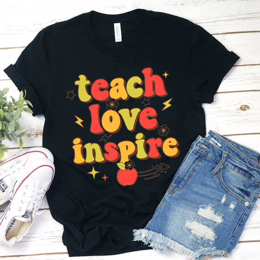 Teach Love Inspire Tiny Flower T-Shirt-Teachergive