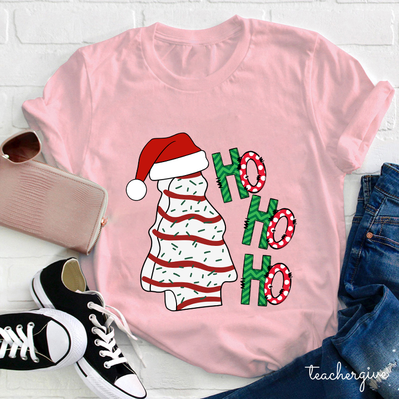 Ho Ho Ho Santa Claus Is Coming Teacher T-Shirt