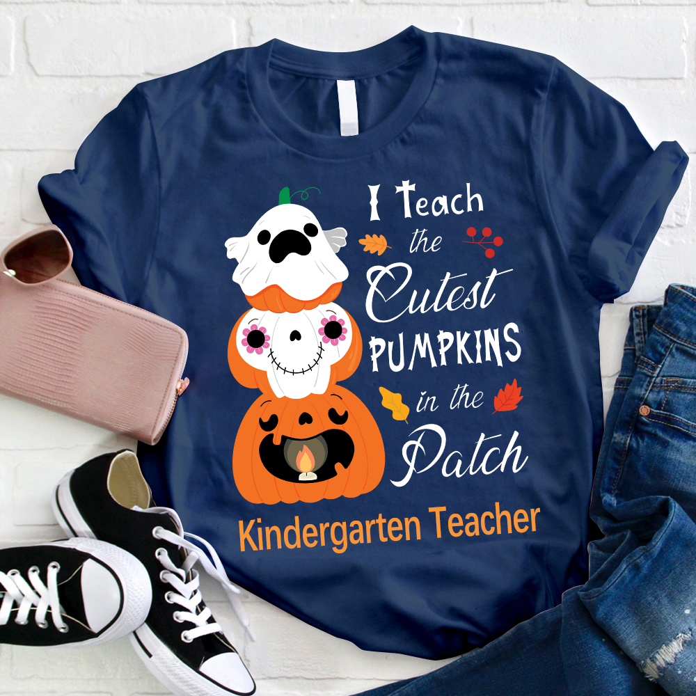 Personalized I Teach The Cutest Pumpkins In The Patch Pumpkin Lamp T-Shirt