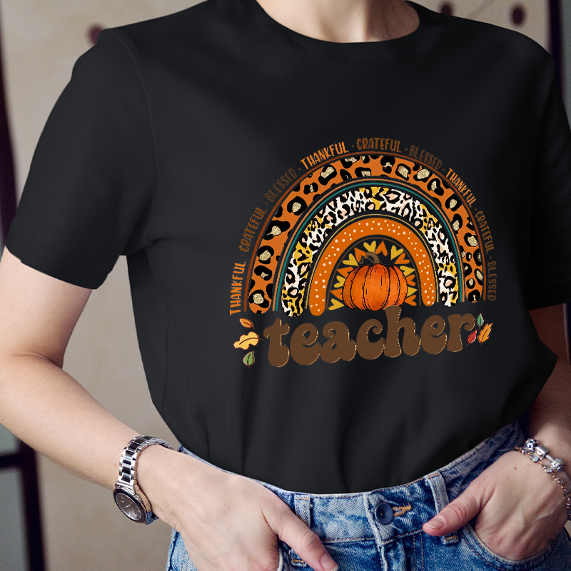 Shining Pumpkin Teacher T-Shirt