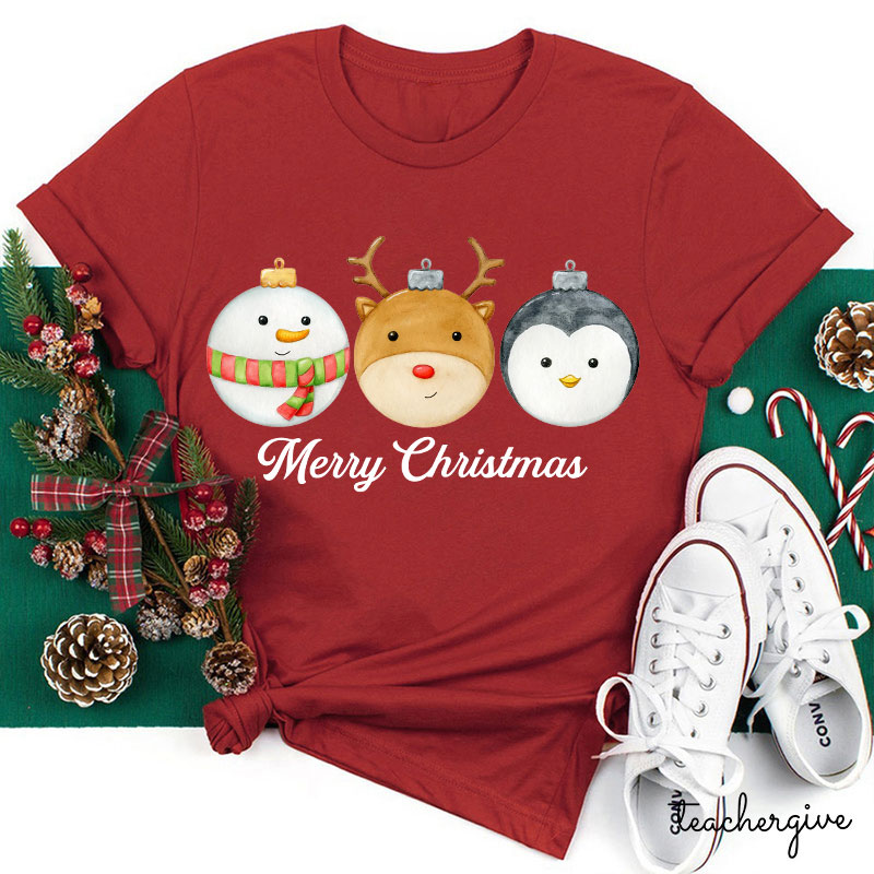 Merry Christmas Friends Together Teacher T-Shirt
