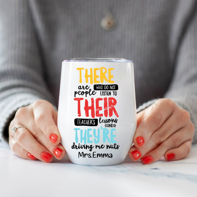 Personalized There Thier They're  Wine Tumbler