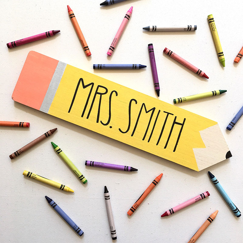 Personalized Teacher Pencil Name Plates