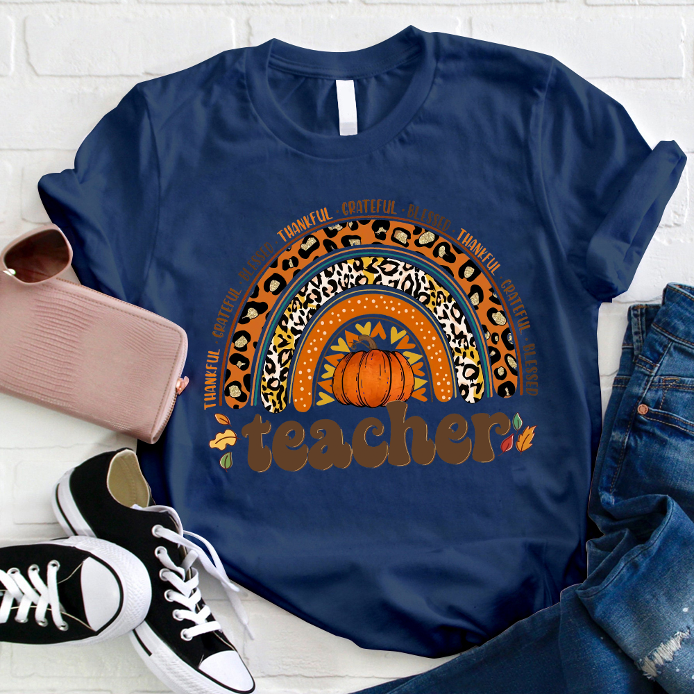 Shining Pumpkin Teacher T-Shirt