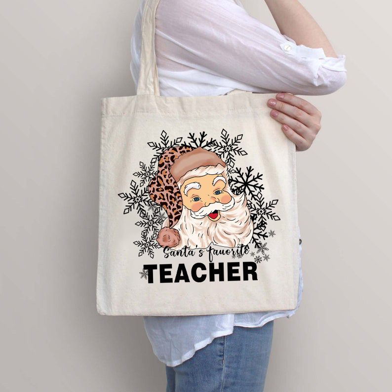 Christmas Santa's Favorite Teacher Tote Bag