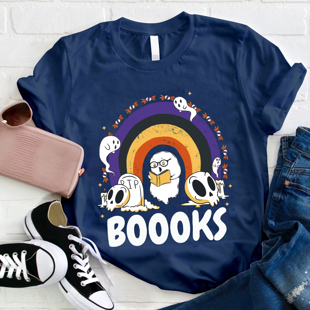 Booook Ghost Reading T-Shirt