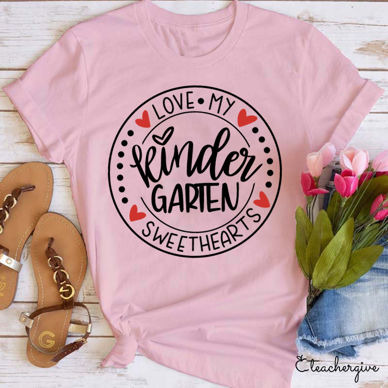 Personalized Grade Love My Kinderagrten Sweethearts Teacher T-Shirt