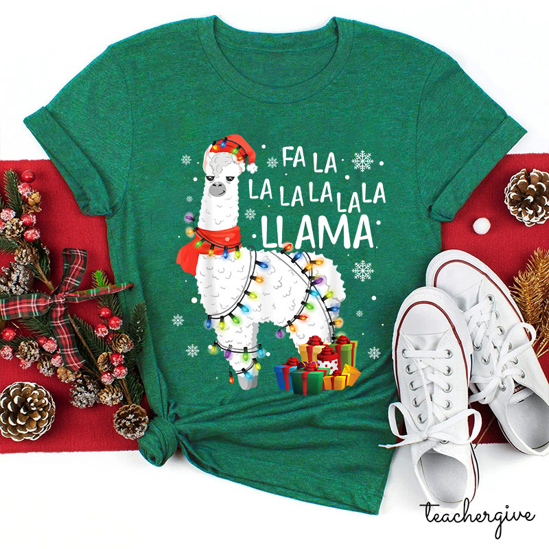 Fa La La La La La La Llama Teacher T-Shirt