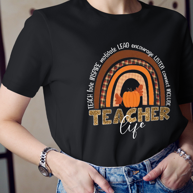 Teach Love Inspire Motivate Lead Encourage Listen Connect Include Teacher T-Shirt