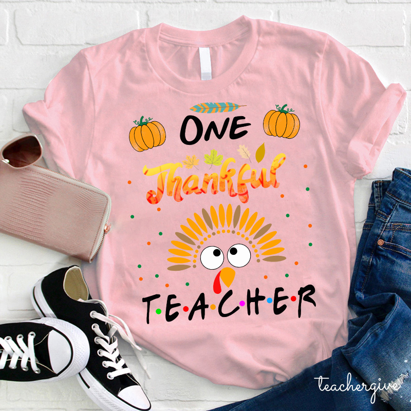 One Thankful Teacher Turkey Teacher T-Shirt