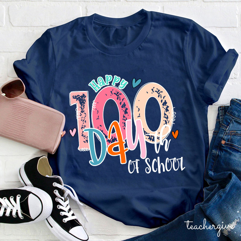 Happy 100th Day Of School Teacher T-Shirt