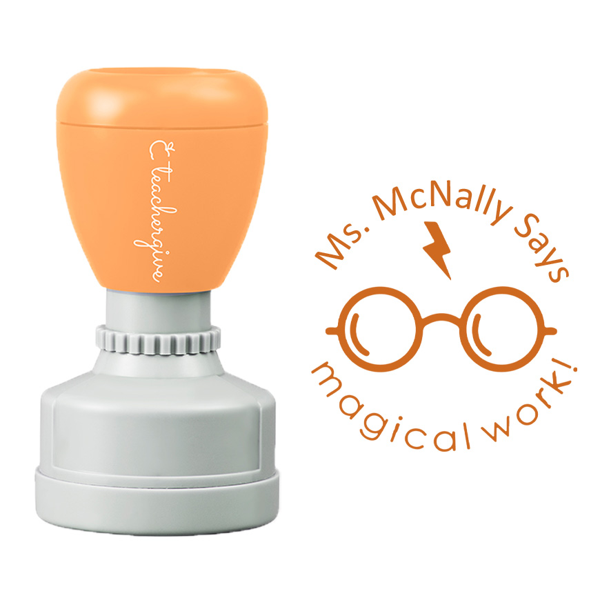 Personalized Teacher Says Magical Work Stamp
