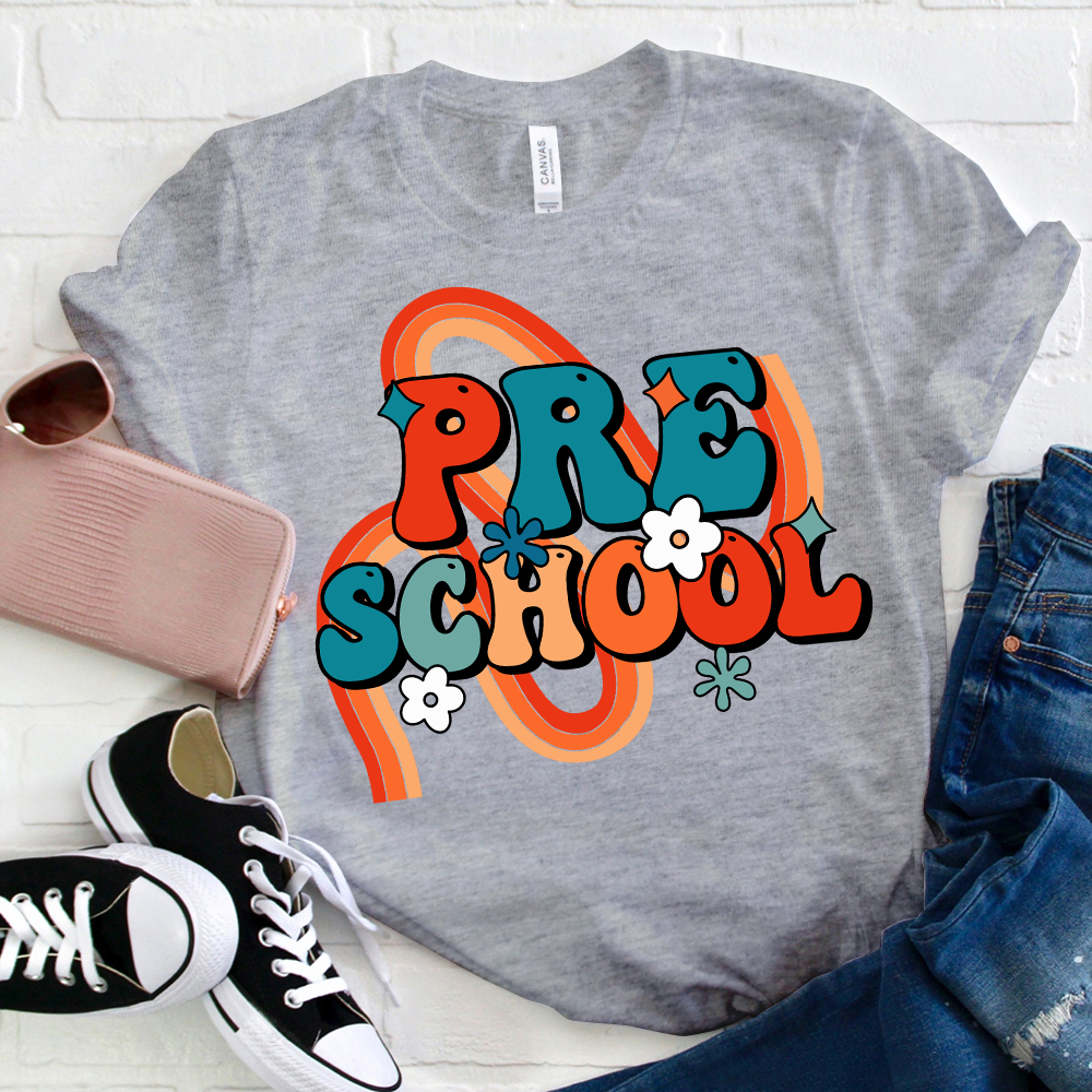 Personalized Preschool Colorful Stripes T-Shirt