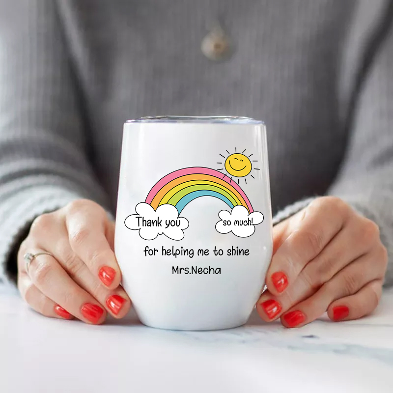 Personalized Thank You So Much For Helping Me To Shine Wine Tumbler