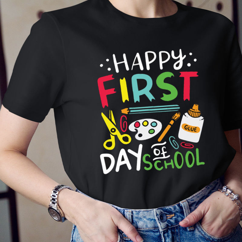 Happy First Day Of School Pigment T-Shirt